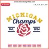 "Michigan 2024 Rose Bowl Champs Embroidery Design | Celebratory Michigan Football Gift Digital Stitching | Ideal for Fans"
