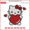 Hello Kitty with Heart Embroidery Design | Cute Valentine Sanrio Digital Stitching for Crafts