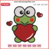 Keroppi Heart Embroidery Design | Sanrio Valentine's Digital Stitching | Cute Frog Pattern | Instant Download