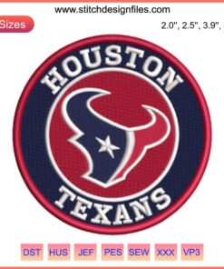 Houston Texans Logo Embroidery Design, NFL Team Football Digital Stitching Pattern, High-Quality Logo Embroidery File.