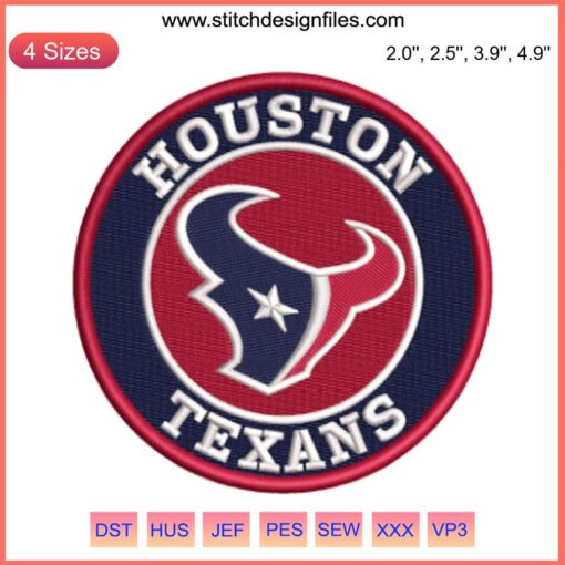Houston Texans Logo Embroidery Design, NFL Team Football Digital Stitching Pattern, High-Quality Logo Embroidery File.