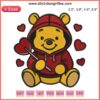 Cute Winnie The Pooh with Candy Hearts Embroidery Design for Valentine's Day | Digital Stitching Pattern | Adorable Pooh Bear Art