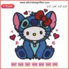Hello Kitty Valentine Embroidery Design with Hearts, Digital Stitching, Cute Kitty Pattern for DIY Projects