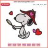 Snoopy with Magnifying Glass Embroidery Design | Playful Valentine Snoopy Stitching Design | Cute Digital Embroidery Art
