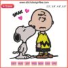 Snoopy and Charlie Brown Valentine Embroidery Design, Peanuts Digital Stitching, Heart Kiss Pattern, Cute Love Illustration
