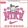 Pochacco Hearts Embroidery by Nike | Valentine Sanrio Stitching Design - Cute, Valentine-themed digital pattern for embroidery.