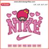 Nike Lala Sanrio Hearts Embroidery Design featuring Little Twin Stars Kiki and Lala in cute stitching pattern.