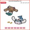 Cinnamoroll and Mocha Mermaids Embroidery Design | Cute Sanrio Mermaids in Elegant Stitching Patterns | Digital Art