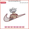 Nike Goku Ultra Instinct Embroidery Design, Anime Digital Stitching, Dragon Ball Embroidery Art, Custom Nike Apparel Design