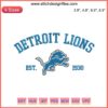 Detroit Lions Est. 1930 NFL Embroidery Design: American Football Digital Stitching, Team Logo, Perfect for Machine Embroidery Projects.