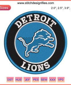 Detroit Lions Embroidery Design - NFL Logo, Digital Football Stitching, Perfect for Custom Apparel & Crafts