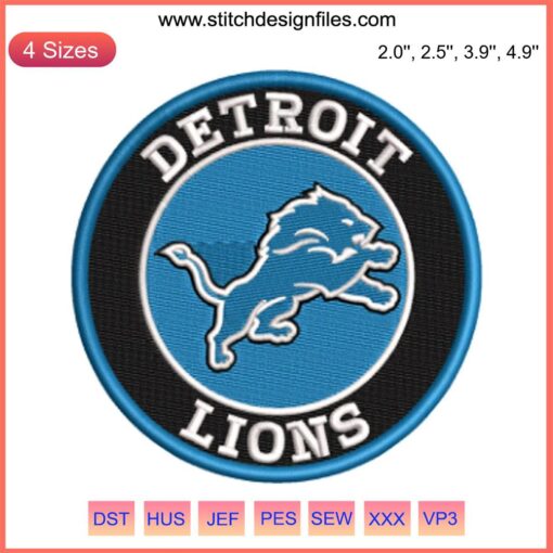 Detroit Lions Embroidery Design - NFL Logo, Digital Football Stitching, Perfect for Custom Apparel & Crafts