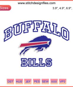 Buffalo Bills NFL Football Embroidery Design - Sports Team Logo Stitching, Digital Sewing Pattern, Fan Apparel Craft Template