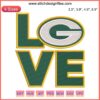 Green Bay Packers Embroidery Design | Heart Shape | Football Stitching | NFL Embroidery Pattern | Digital Download