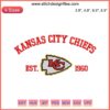 Kansas City Chiefs Embroidery Design: Est. 1960, Champion Digital Stitching, NFL Team Logo, Red and Gold Threads