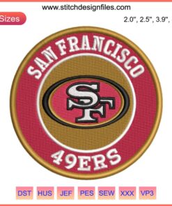 San Francisco 49ers Logo Embroidery Design | NFL American Football Digital Stitching Pattern