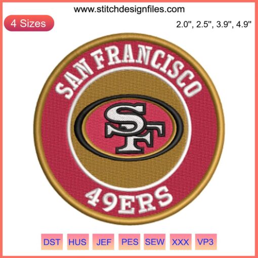 San Francisco 49ers Logo Embroidery Design | NFL American Football Digital Stitching Pattern