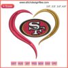 San Francisco 49ers Heart Embroidery Design | Digital Football Stitching | NFL Fan Gift | Custom Embroidery Pattern