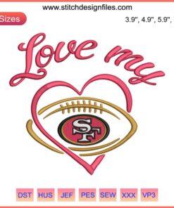 San Francisco 49ers NFL Embroidery Design | Digital Stitching Pattern for Football Fans | Team Logo stitching template