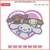 Cinnamoroll Mocha Chiffon Embroidery | Sanrio Valentine Heart Design: Cute Character Digital Stitching Pattern