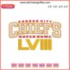 Kansas City Chiefs Super Bowl LVIII football embroidery design, digital stitching pattern, team logo, sports crafting.