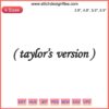 Taylor Swift Taylor's Version Embroidery Design | Intricate digital stitching featuring Taylor Swift fan art motifs, perfect for Swifties.