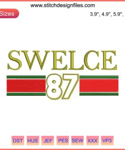 Swelce 87 Taylor and Travis Embroidery Design: Football Digital Stitching, Perfect Sports-Themed Pattern for Lovers of the Game.