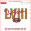 SF 49ers LVIII Logo Embroidery Design, NFL 49ers Digital Stitching, Red Gold Team Emblem, Super Bowl 58 Patch