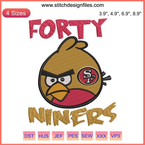 "San Francisco 49ers Logo Embroidery Design – Bird Stitching, SF 49ers Digital Pattern, NFL Team"