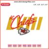 KC Chiefs LVIII Logo Embroidery Design, NFL digital stitching, vibrant red and gold team emblem for football apparel.