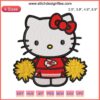 Hello Kitty Cheerleader KC Chiefs Embroidery Design, Digital Football Stitching, Cute Fan Art, Kansas City Chiefs Embroidery.