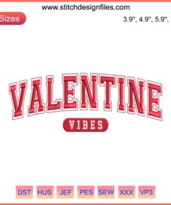 Vibrant Valentine-themed embroidery design with hearts and arrows for digital stitching; perfect Valentine's Day gift idea.