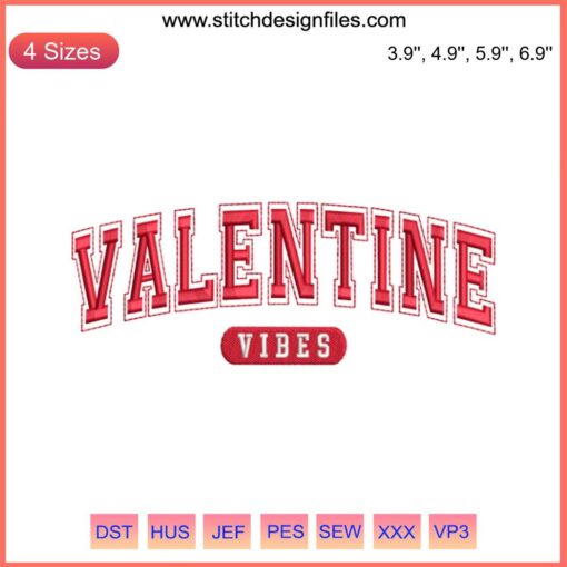 Vibrant Valentine-themed embroidery design with hearts and arrows for digital stitching; perfect Valentine's Day gift idea.