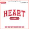 Heart Breaker Embroidery Design: Vibrant Valentine’s Day digital stitching with bold, colorful heart motif and playful lettering.