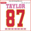 Taylor Numbers 87 Embroidery Design featuring Travis Kelce & Taylor Swift, digital stitching art, perfect for creative textile projects.