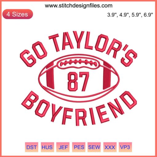 Taylor Swift Travis Kelce Embroidery Design 87 | Go Taylor's Boyfriend Digital Stitching | Unique Needlework Pattern