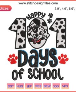 Dalmatian Dog Embroidery for 101 Days of School | Cute, Funny Dalmatian Digital Stitch Design | Pet-Themed School Project