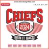 Chiefs Run It Back Football 2024 Embroidery Design, Super Bowl Digital Stitching, Kansas City Chiefs Logo, NFL Fan Art.