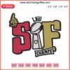 San Francisco 49ers Super Bowl LVIII Champs Embroidery Design featuring bold 2024 victory stitching. Perfect for NFL fans.