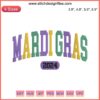 Mardi Gras 2024 Embroidery: Colorful masks, beads, and confetti in vibrant Fat Tuesday stitching pattern. Perfect for festive projects.