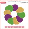 "Vibrant Mardi Gras King Cake Embroidery Design featuring beads and festive colors | Digital Stitching Pattern"