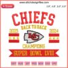 Kansas City Chiefs Super Bowl LVIII Back to Back Champions Embroidery Design | American Football Digital Pattern