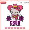 Hello Kitty CSUN Matadors Embroidery Design, featuring Hello Kitty in CSUN colors with a Matadors helmet. Digital Stitching Pattern.