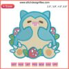Snorlax Pokemon Cute Embroidery Design, Funny Snorlax Cartoon Anime Digital Stitching, Adorable Sleeping Snorlax Pattern