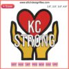 KC Strong Pray for Kansas City Chiefs Embroidery Design, NFL Digital Stitching. Vibrant, bold design for fans.