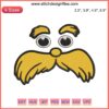 Colorful God Lorax Dr. Seuss embroidery design with Lorax character pattern for digital stitching. Perfect for The Lorax fans!