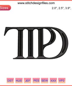 Tortured Poets Department Embroidery Logo Design, inspired by Taylor Swift Album, Digital Stitching Art