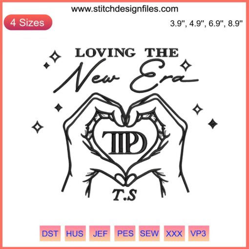 Taylor Swift TTPD Album Embroidery Design: Heartfelt digital stitching pattern inspired by new era album. Perfect for Swifties!