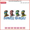 Cat in the Hat embroidery design featuring colorful hat stitching, inspired by Dr. Seuss, perfect for creative projects.