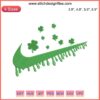 St. Patrick's Day Nike Swoosh Embroidery Design with Dripping Clover, Digital Stitching, Leaf Clover Logo